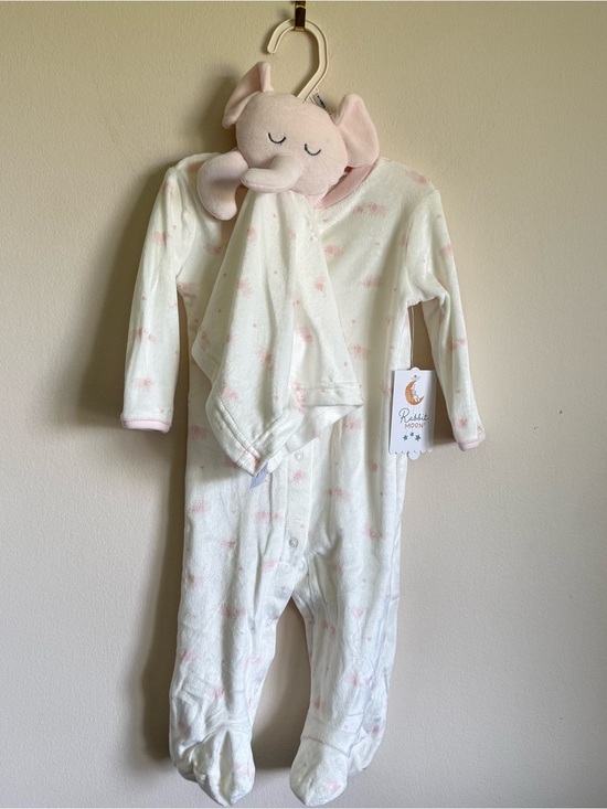 Rabbit Moon Other - NWT Rabbit Moon Long Sleeve Footsie One Piece Elephant Set Baby Girl 6-9 Months